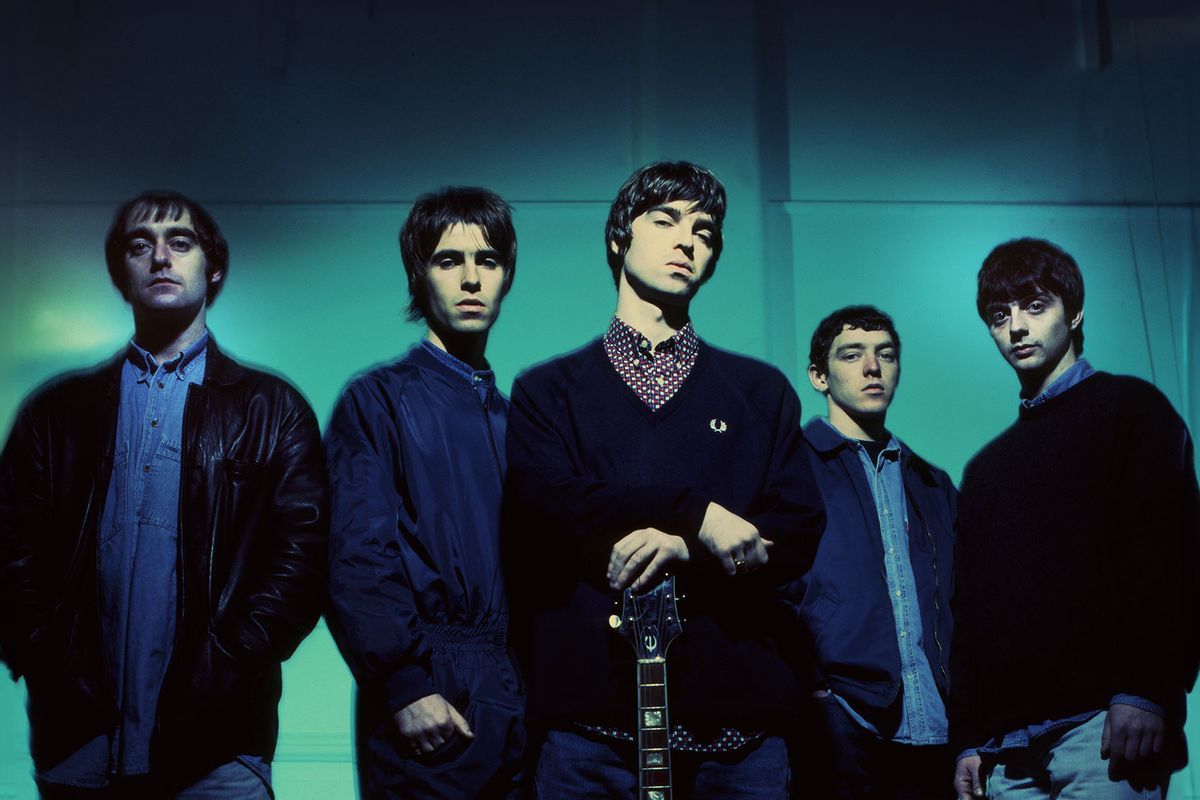 Group portrait of British rock band Oasis at Nomad Studios in Manchester, United Kingdom, 29th November 1993. (James Fry/Getty Images)